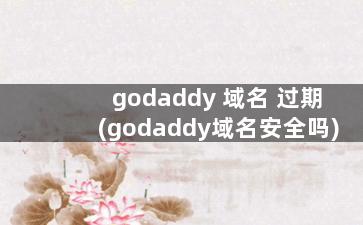godaddy 域名 过期(godaddy域名安全吗)